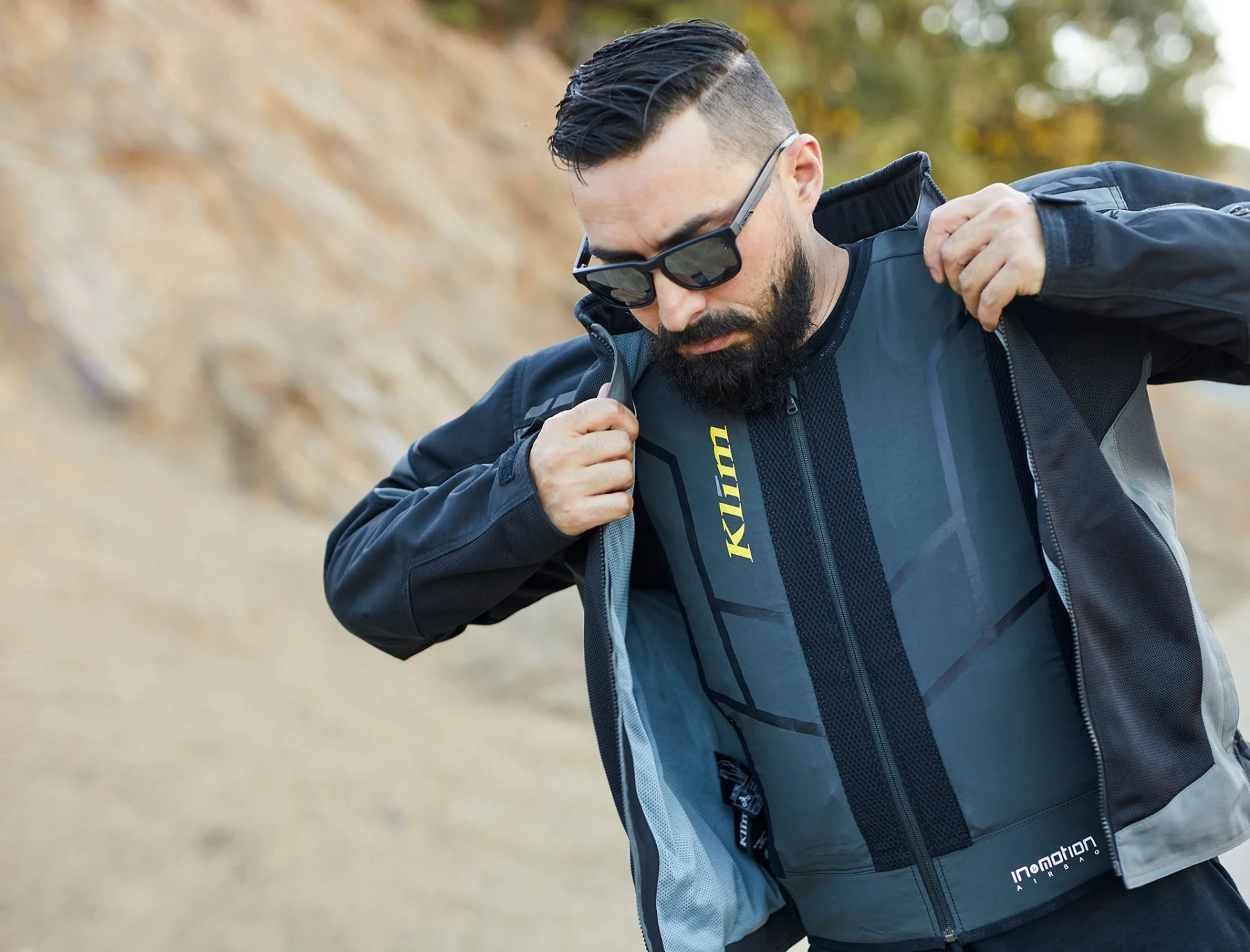 Klim Ai-1 Airbag Vest under mesh jacket