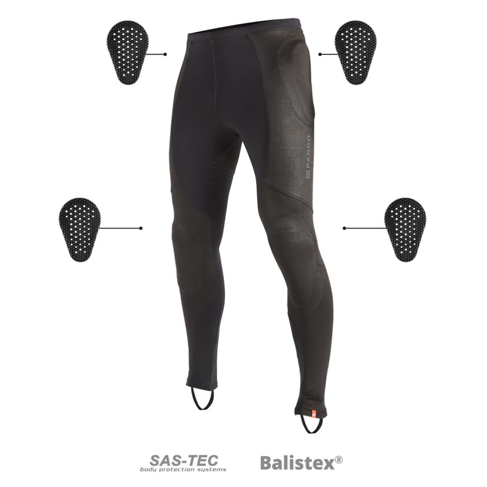 Pando Moto Skin UH 03 armored motorcycle leggings with SAS-TEC armor and Balistex fabric
