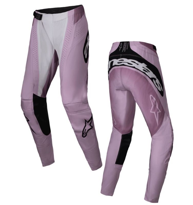 Alpinestars Stella Techstar Melt Women's motocross pants in pink and black, front and rear view