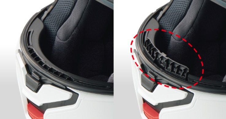 Close-up of Neotec 3 chin vent and removable filter insert