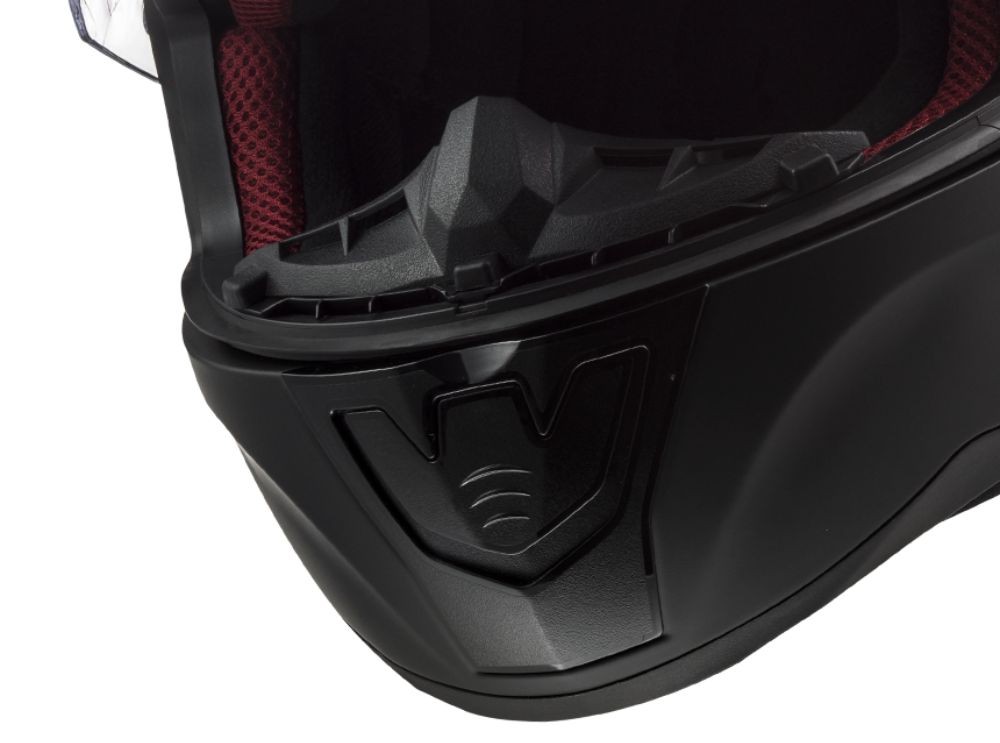 Close-up of LS2 Rapid helmet front vent and chin area