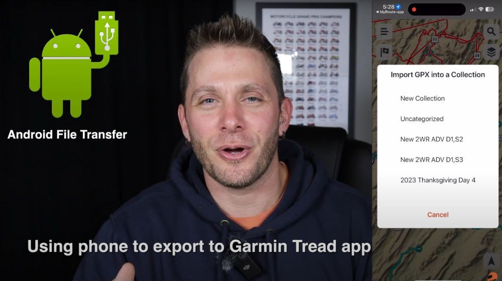 Mario Orsini explains Android File Transfer workaround for Garmin XT on Mac using MyRoute-app and Tread