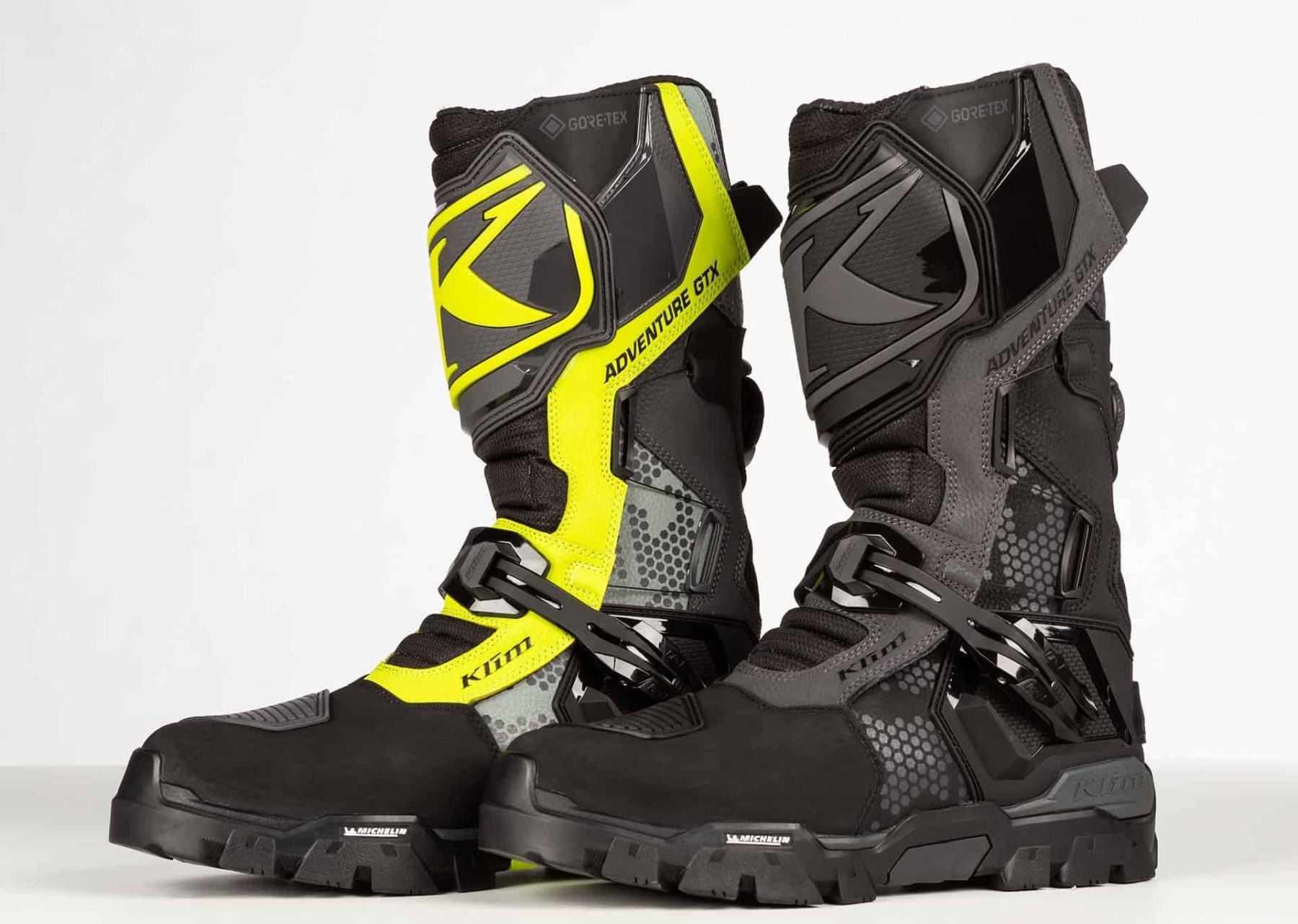 Klim Adventure GTX boots with rugged construction and high protection for long-distance ADV touring and remote terrain.