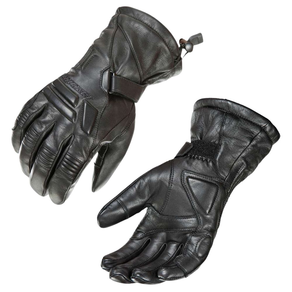 Joe Rocket Windchill winter motorcycle gloves, black leather with gauntlet cuffs