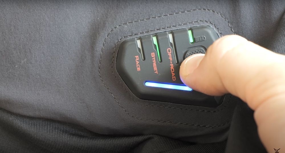 Close-up of Tech-Air 5 Plasma mode switch button with user selecting a mode