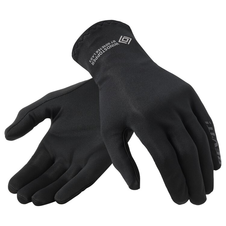 Black motorcycle glove liners designed for wind protection and added warmth