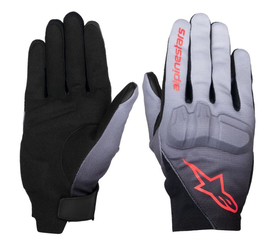 Front and back view of Alpinestars Reef V2 Women's Gloves showing streamlined design, flexible fabric, and synthetic palm.