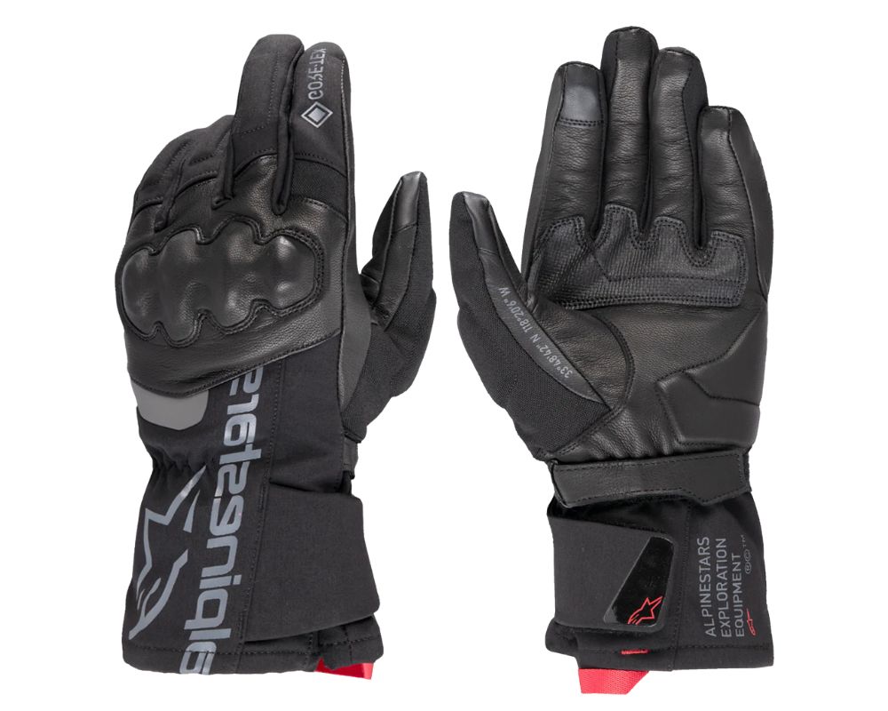 Front and back view of Alpinestars WT‑V4 Gore‑Tex Gloves showing insulation and bonded construction