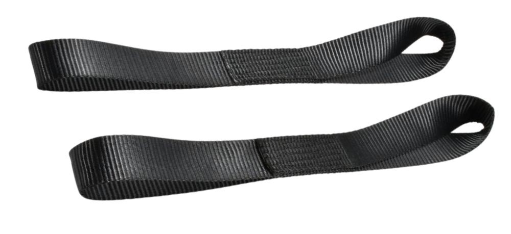 Pair of Stockton soft loop straps made from durable black webbing