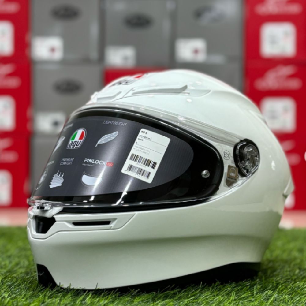 AGV K6 S helmet showing lightweight carbon-aramid shell and visor system