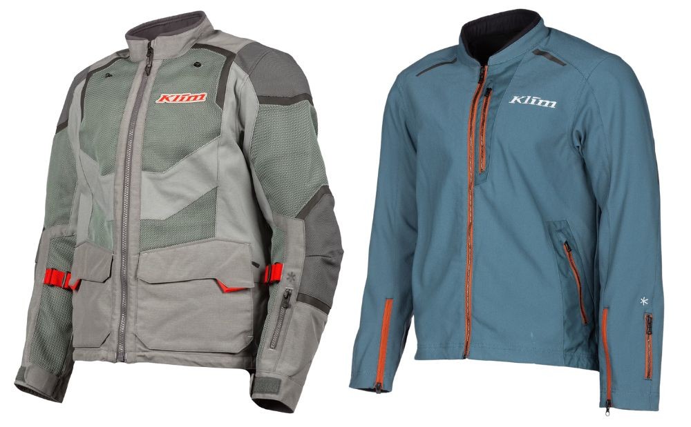 Klim Baja S4 and Marrakesh jackets side by side, showcasing premium ADV mesh build vs casual comfort design.