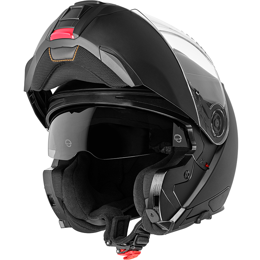 Schuberth C5 helmet interior with moisture-wicking liner and sun visor