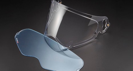 Arai VAS-A Max Vision clear visor with Pinlock insert shown side by side