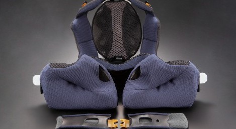 Arai XD-5 helmet interior liner and cheek pads with removable foam segments