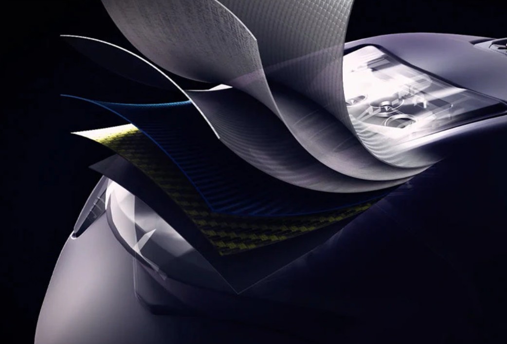 HJC RPHA 91 helmet cutaway showing PIM Evo shell layers