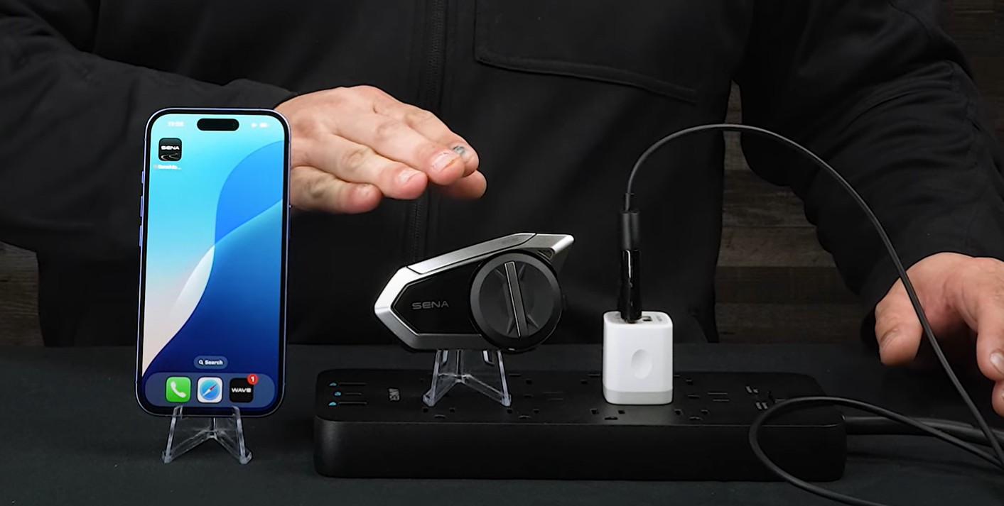 Sena 50S Wi-Fi adapter charging and updating setup