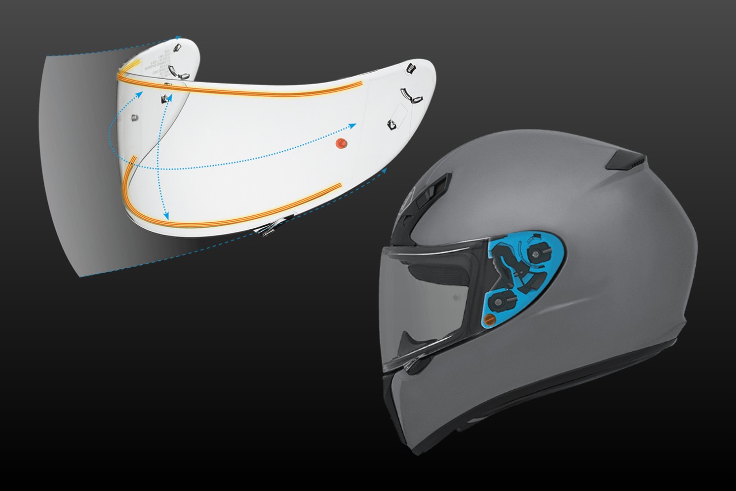 Shoei RF-SR with CWR-1 shield and side latch system