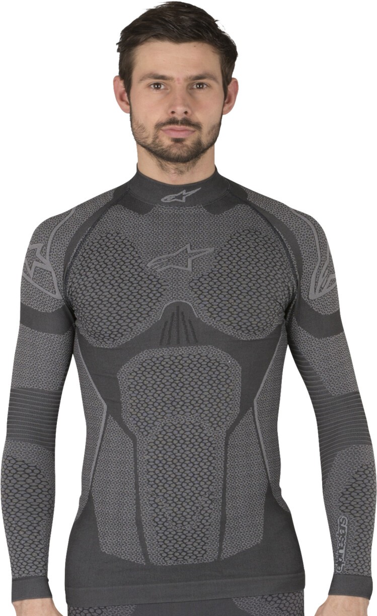 Alpinestars Ride Tech Winter Top with compression fit and moisture-wicking panels for cold-weather motorcycle riding