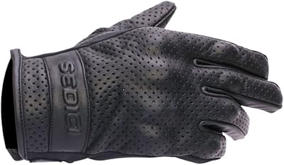 Sedici Lucca black perforated leather motorcycle glove