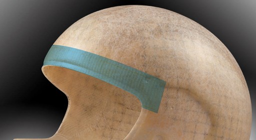 Arai Corsair-X helmet shell showing PB-SNC2 construction with reinforced fiber layers